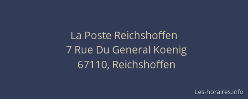 La Poste Reichshoffen
