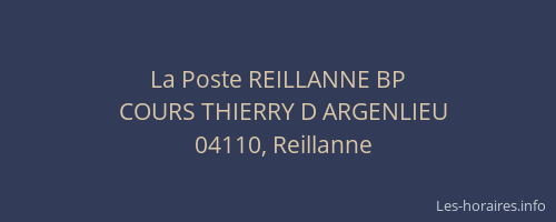 La Poste REILLANNE BP