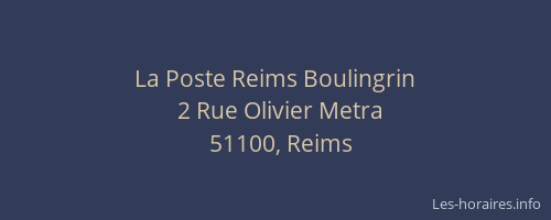 La Poste Reims Boulingrin