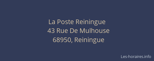 La Poste Reiningue