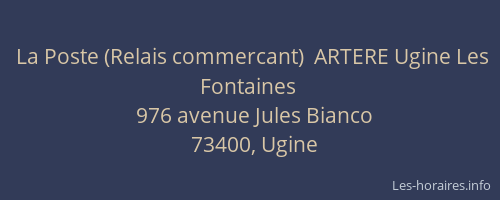 La Poste (Relais commercant)  ARTERE Ugine Les Fontaines