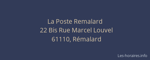 La Poste Remalard