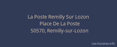 La Poste Remilly Sur Lozon