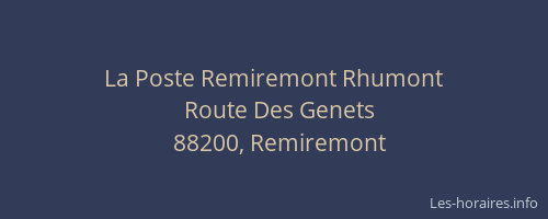 La Poste Remiremont Rhumont