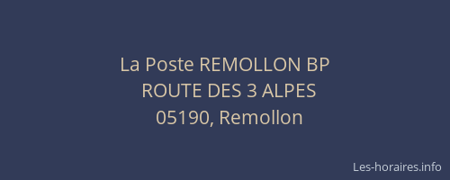 La Poste REMOLLON BP