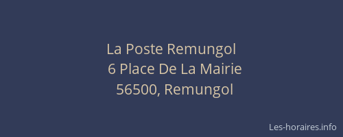 La Poste Remungol