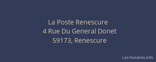 La Poste Renescure