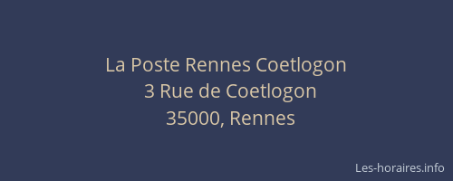 La Poste Rennes Coetlogon