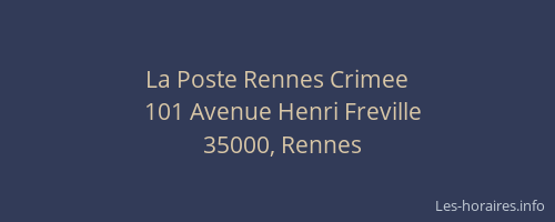 La Poste Rennes Crimee
