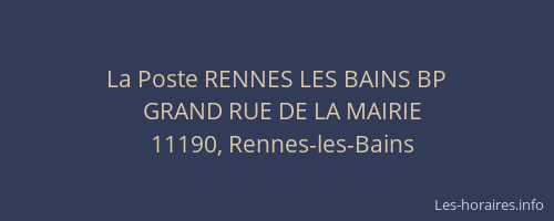 La Poste RENNES LES BAINS BP