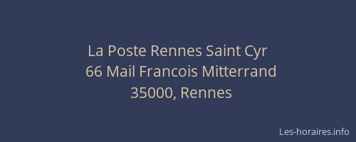 La Poste Rennes Saint Cyr