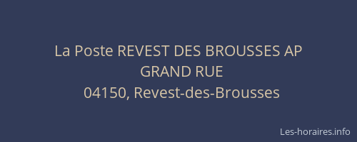 La Poste REVEST DES BROUSSES AP