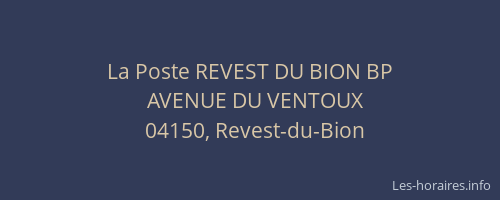 La Poste REVEST DU BION BP