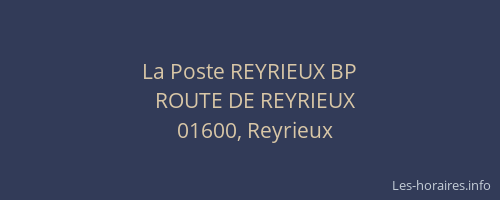 La Poste REYRIEUX BP