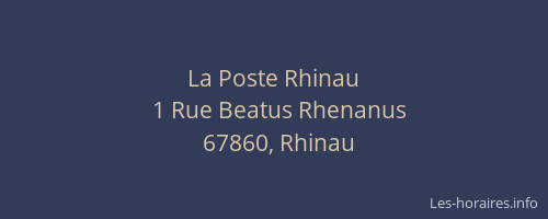 La Poste Rhinau