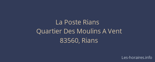 La Poste Rians
