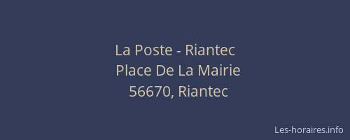 La Poste - Riantec
