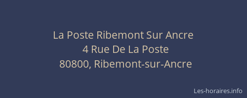 La Poste Ribemont Sur Ancre