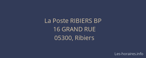 La Poste RIBIERS BP