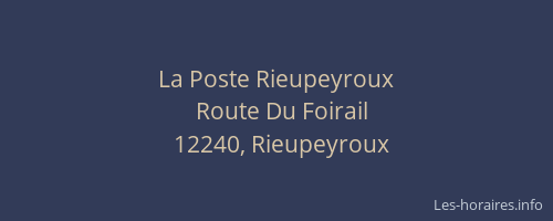 La Poste Rieupeyroux