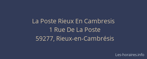 La Poste Rieux En Cambresis