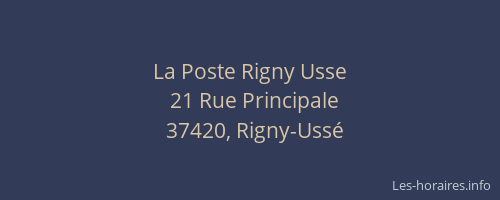 La Poste Rigny Usse