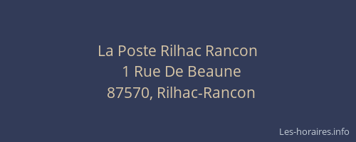 La Poste Rilhac Rancon