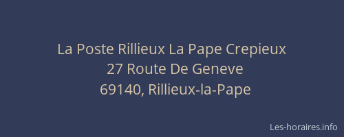 La Poste Rillieux La Pape Crepieux