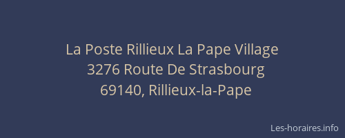 La Poste Rillieux La Pape Village
