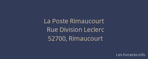 La Poste Rimaucourt
