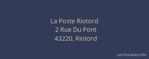 La Poste Riotord