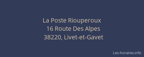 La Poste Riouperoux