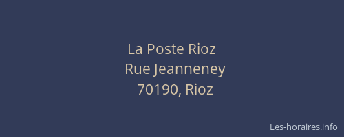 La Poste Rioz