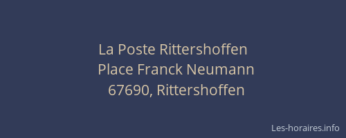La Poste Rittershoffen