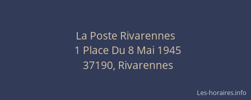 La Poste Rivarennes