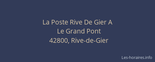 La Poste Rive De Gier A