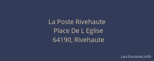 La Poste Rivehaute