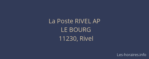 La Poste RIVEL AP