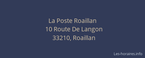 La Poste Roaillan