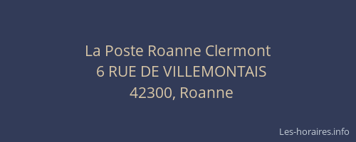 La Poste Roanne Clermont