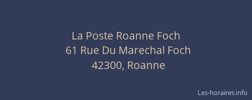 La Poste Roanne Foch