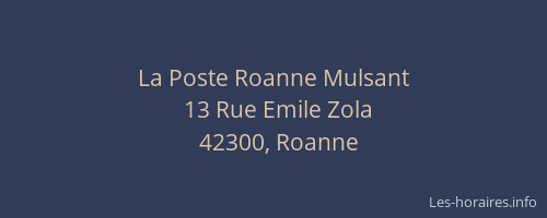La Poste Roanne Mulsant