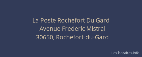 La Poste Rochefort Du Gard
