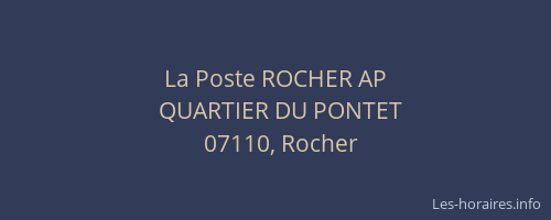 La Poste ROCHER AP