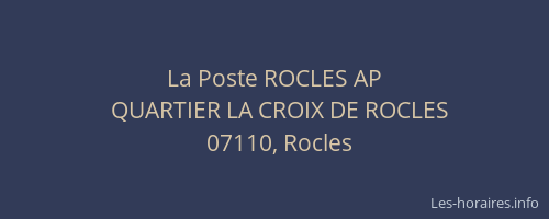 La Poste ROCLES AP