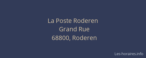 La Poste Roderen