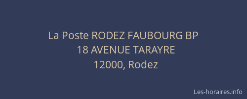 La Poste RODEZ FAUBOURG BP