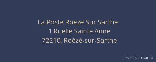 La Poste Roeze Sur Sarthe