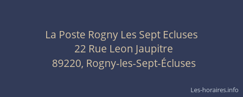 La Poste Rogny Les Sept Ecluses