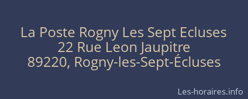 La Poste Rogny Les Sept Ecluses